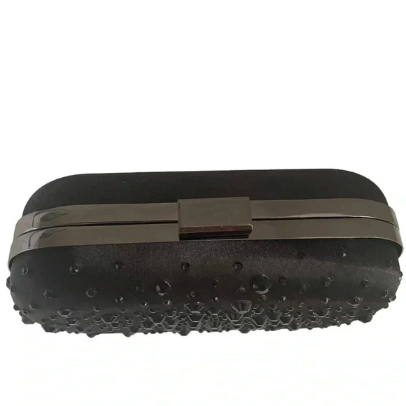 Women Dressy Black‎ Rhinestones Clutch Feminine Chic Event Occasion Mini Bag - Picture 6 of 6